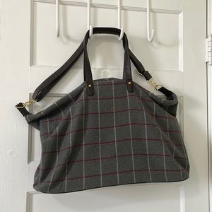 Plaid flannel duffle travel bag